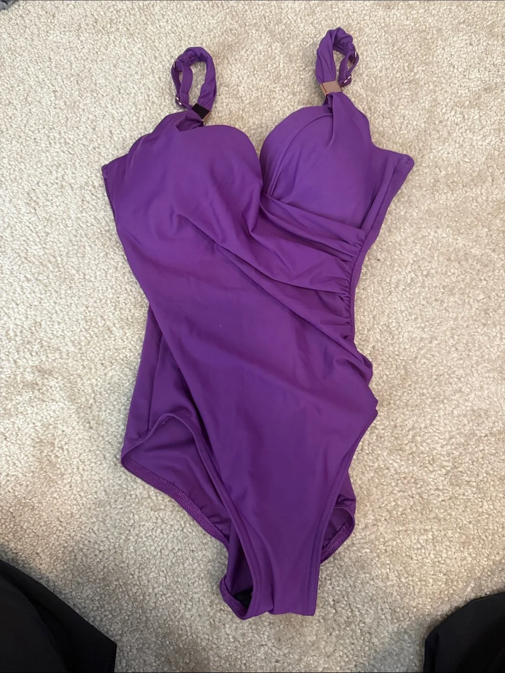 Miraclesuit Purple One-Piece Swimsuit  - Classic Ruched Design